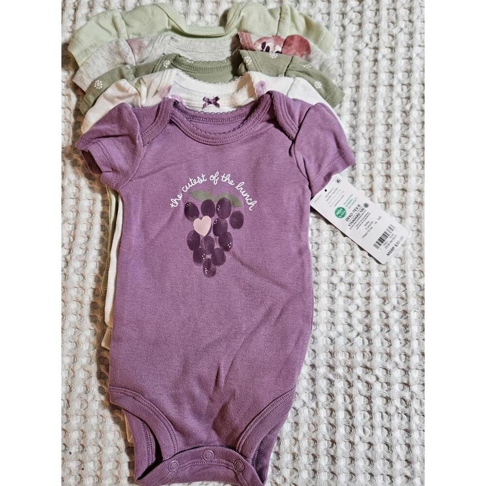 New Carter's Infant Girl's 5-Pack Short Sleeve Bodysuits Size Newborn Cotton NWT